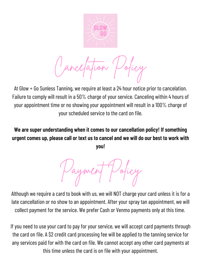 cancelation and payment policy